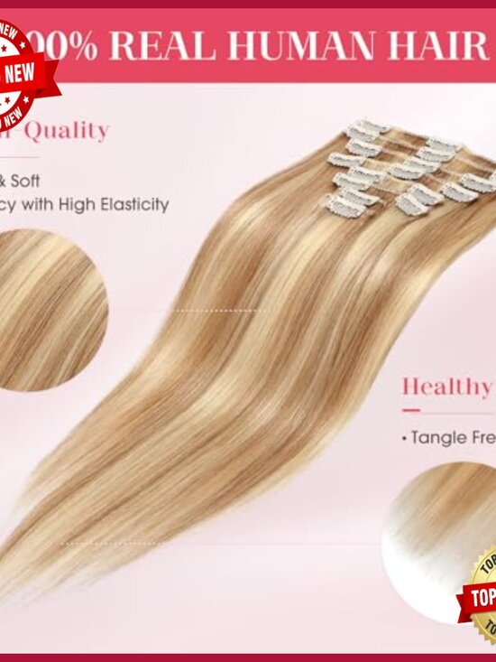 16 Inch Clip In Human Hair Extensions 8pcs Silky Straight 90g main image 4